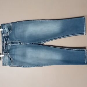Nine West Jeans Date Night Fit w Back Pocket Bling and Thick Threads Size 14